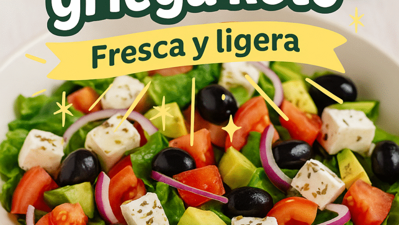 Ensalada Griega Keto con Feta y Aceitunas
