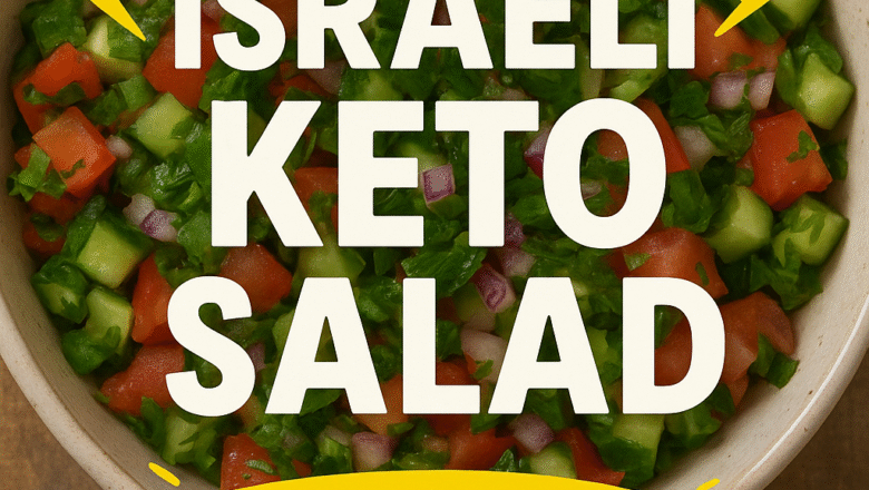 Ensalada israelí keto fresca y colorida
