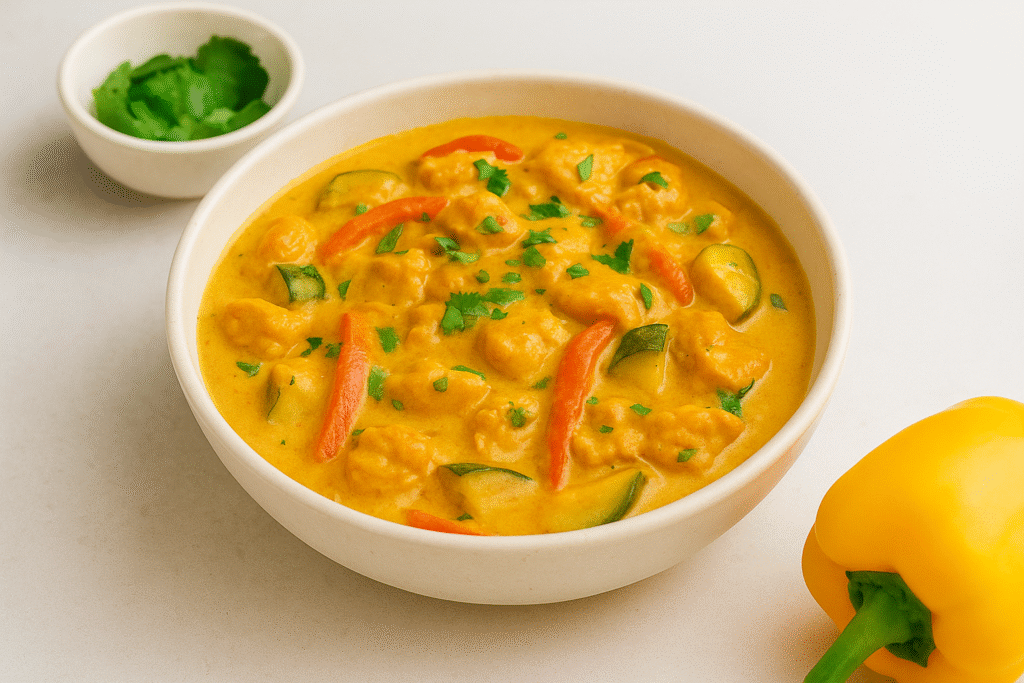cazuela keto de curry con pollo