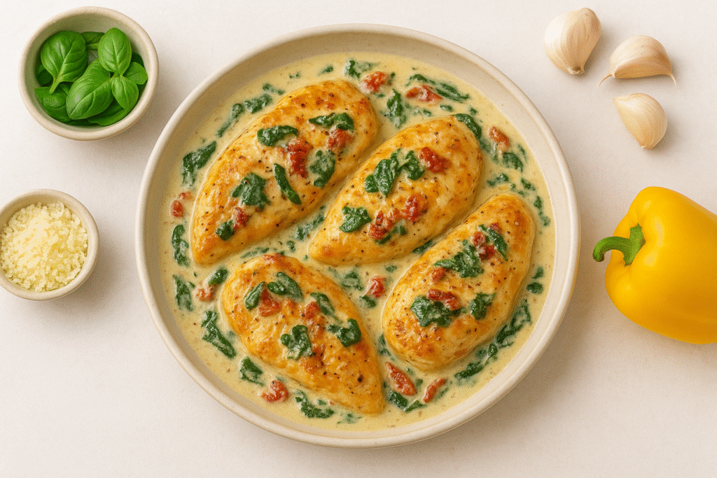 Pollo cremoso al ajillo toscano: ¡Irresistible!