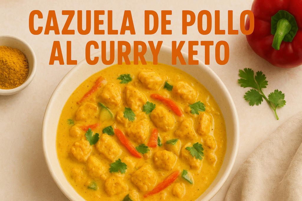 cazuela keto de curry con pollo