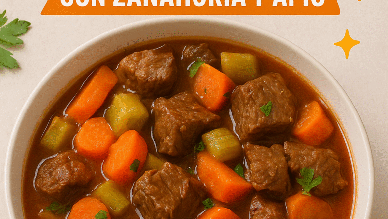 Estofado de res con zanahorias y apio