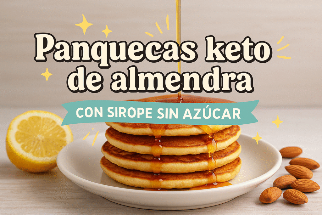 Panqueques de almendras keto con sirope sin azúcar