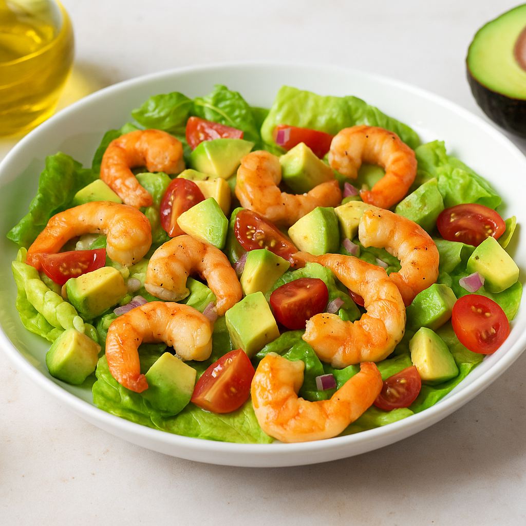 Ensalada Keto de Camarones y Aguacate