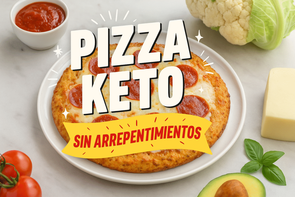 Pizza keto con coliflor y mozzarella