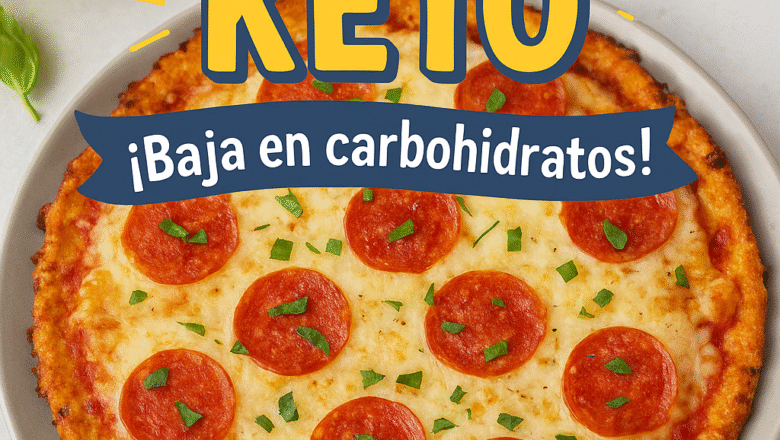 Pizza keto con coliflor y mozzarella