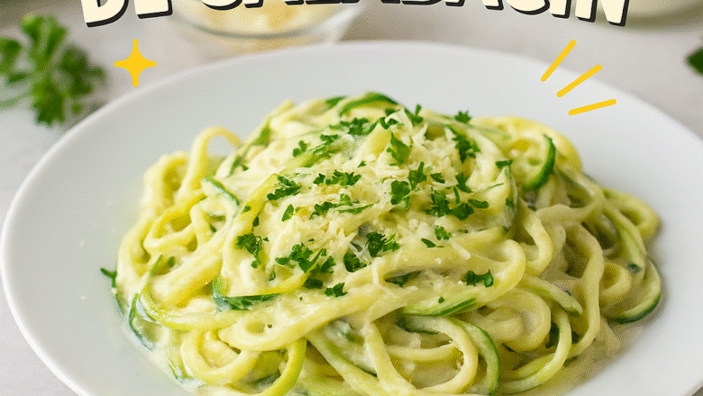 Espaguetis de calabacín con salsa Alfredo