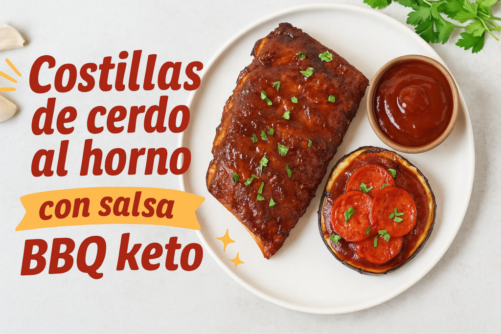 Costillas de cerdo al horno con salsa barbacoa keto