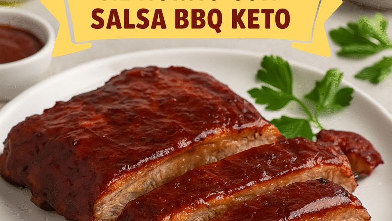 Costillas de cerdo al horno con salsa barbacoa keto
