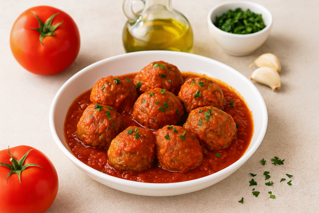Albóndigas Keto en Salsa de Tomate Sin Azúcar