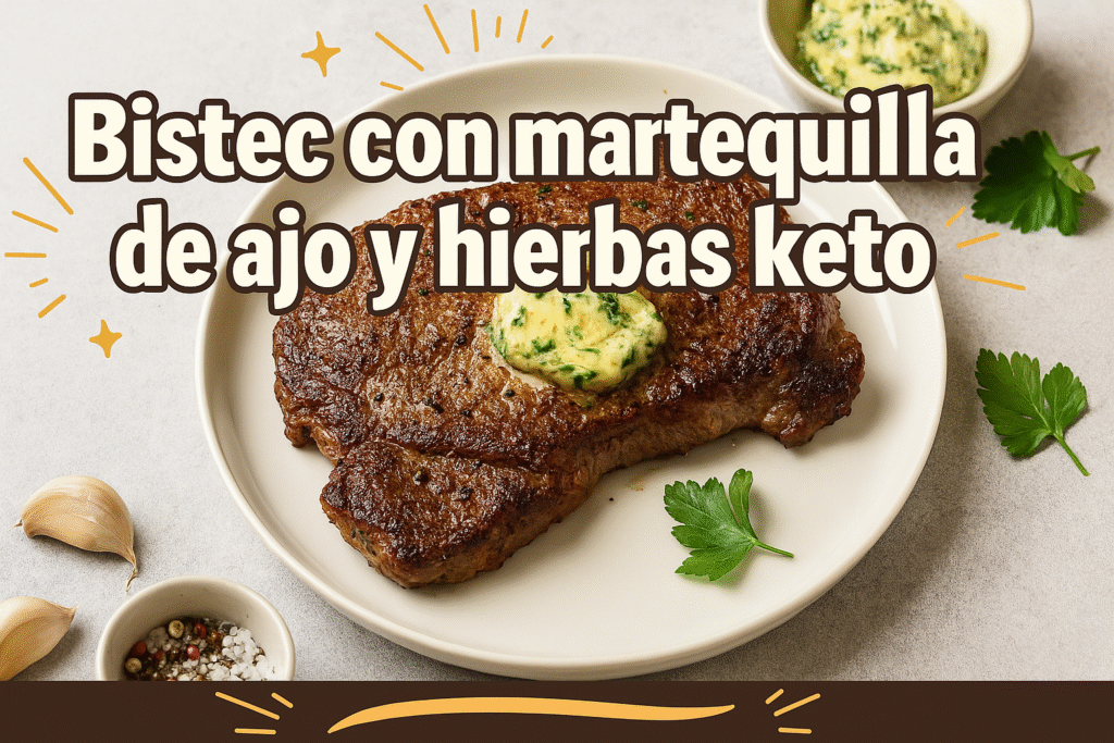Bistec keto con mantequilla de ajo y hierbas