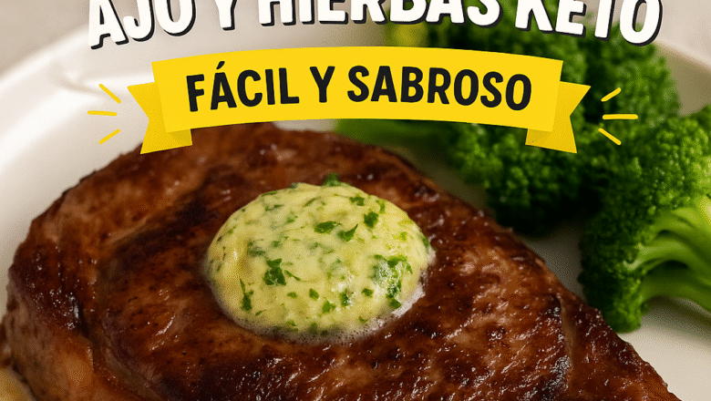 Bistec keto con mantequilla de ajo y hierbas