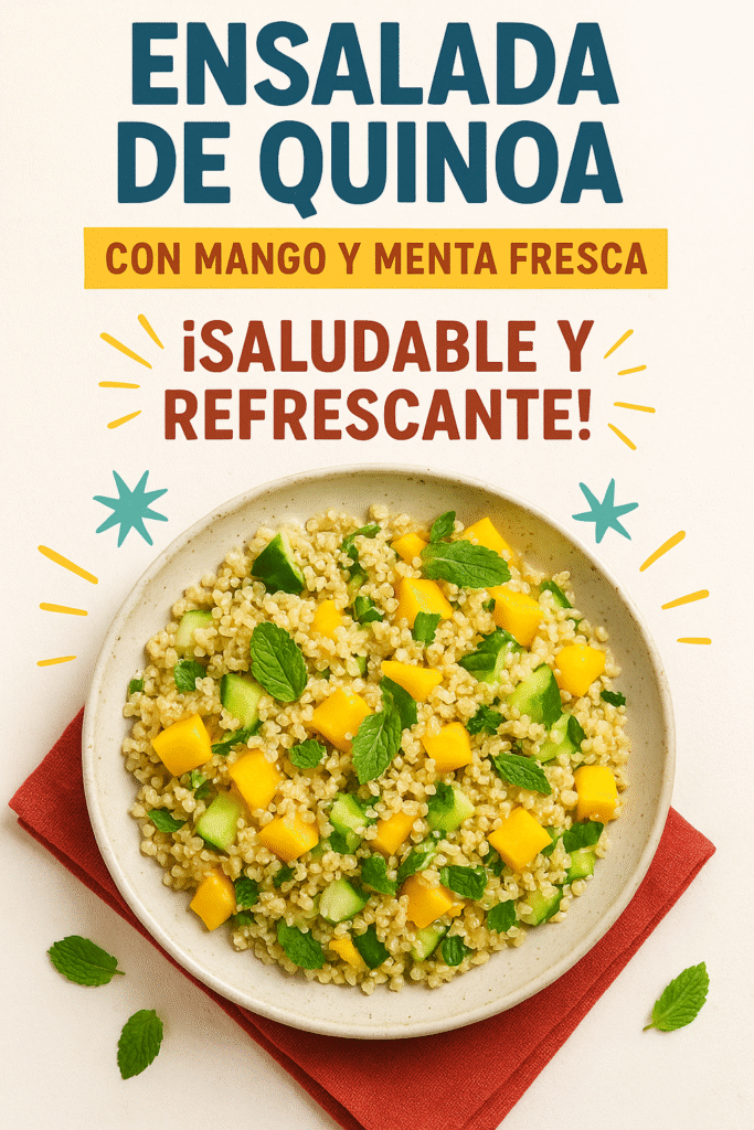 Ensalada de quinoa con mango y menta fresca