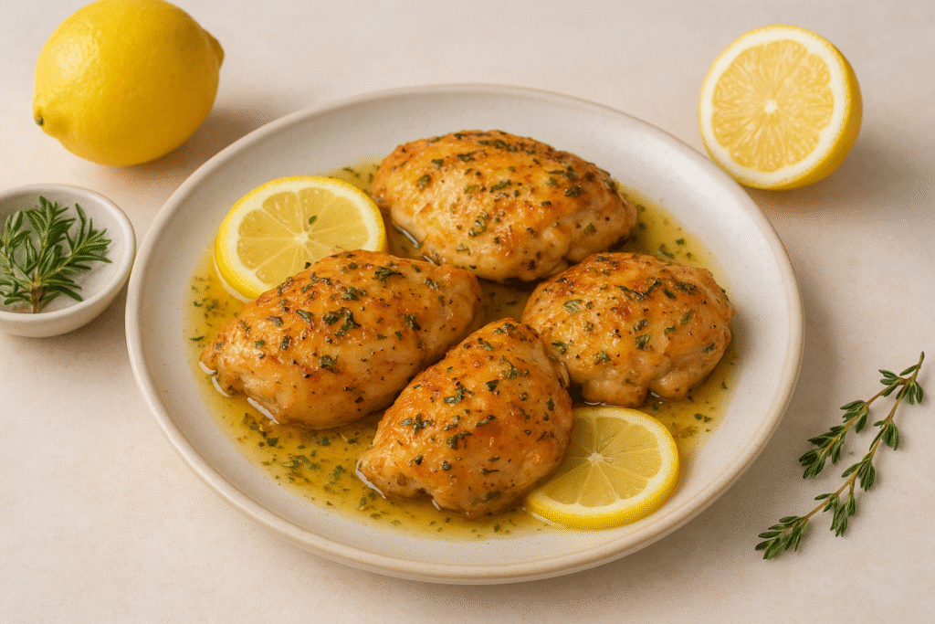 Pollo al limón con hierbas provenzales