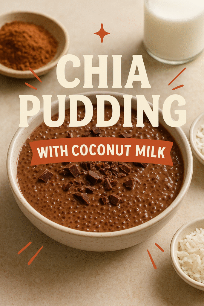 Pudín de chía con leche de coco y cacao