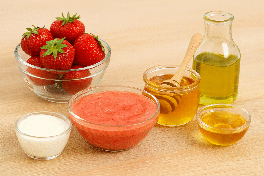 Receta de mascarilla de fresa para el rejuvenecimiento de la piel
