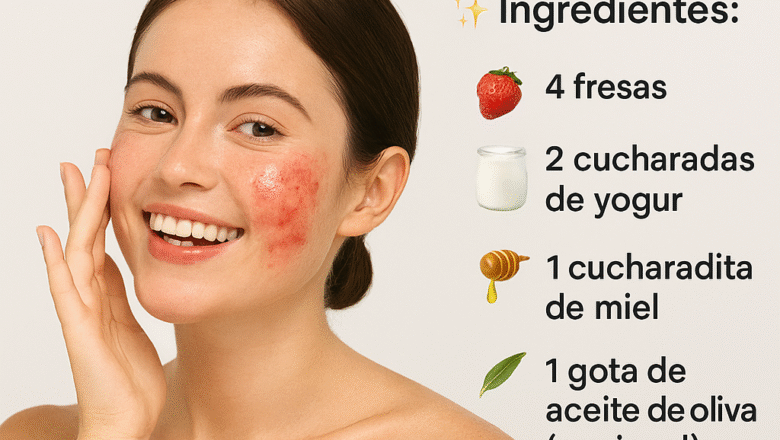 Receta de mascarilla de fresa para el rejuvenecimiento de la piel