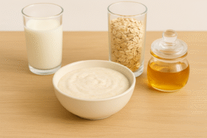 Mascarilla de yogur y avena para una piel radiante